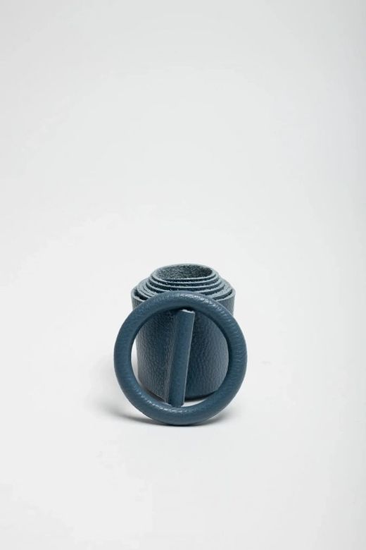 Cinto De Couro Básico Feminino Azul