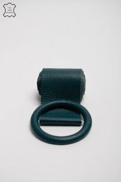 Cinto de Couro Básico para Mulher Azul Esverdeado