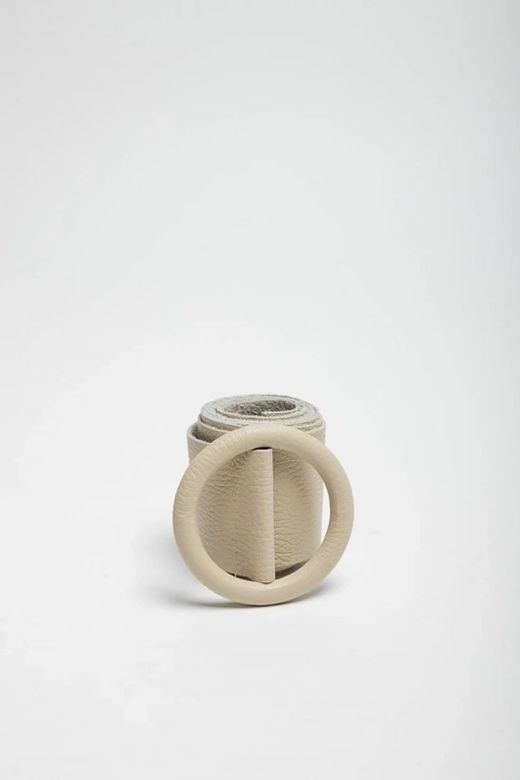 Cinto De Couro Básico Para Mulheres Bege