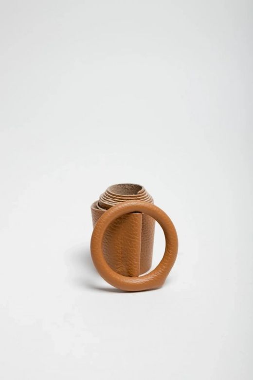 Cinto De Couro Básico Para Mulheres Camelo