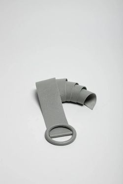 Cinturón De Piel Basic Para Mujer Gris