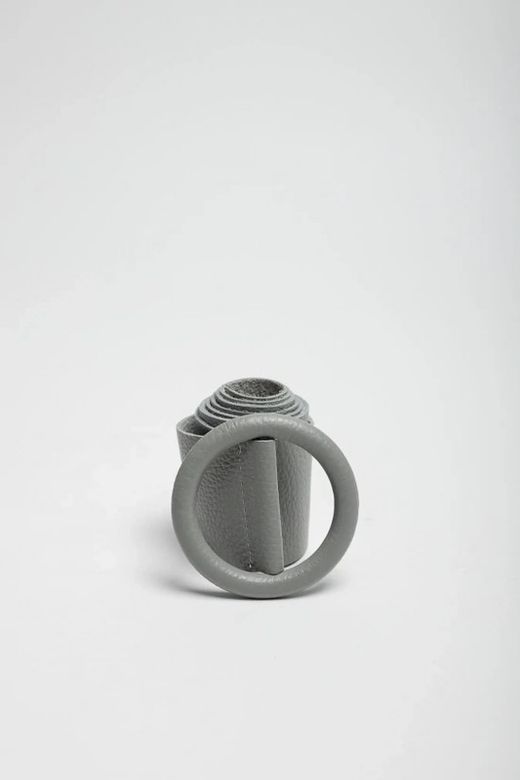 Cinturón De Piel Basic Para Mujer Gris