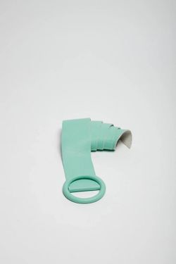 Ceinture Cuir Basique Femme Turquoise