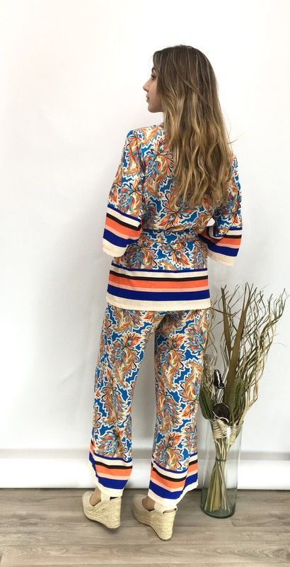 Conjunto Kimono y Pantalón Naranja