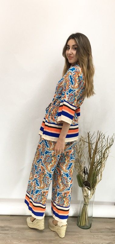 Conjunto Kimono y Pantalón Naranja