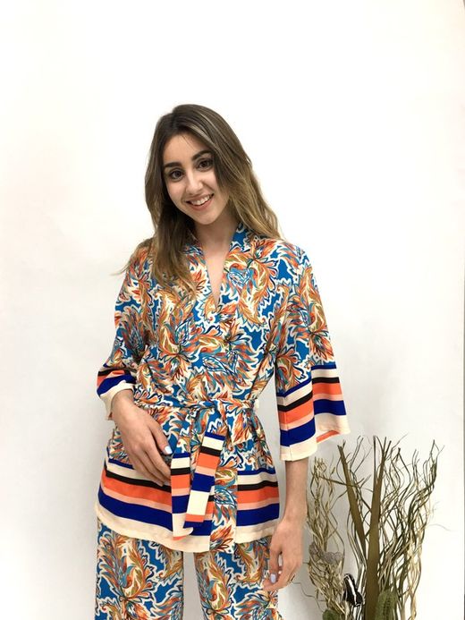 Conjunto Kimono y Pantalón Naranja