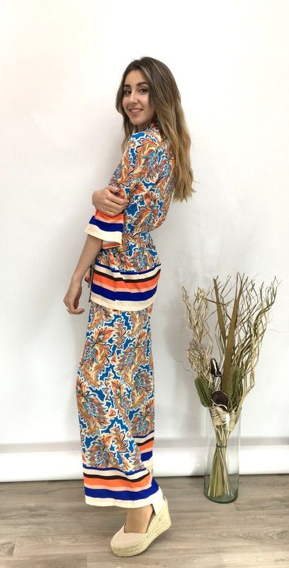 Conjunto Kimono y Pantalón Naranja