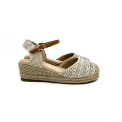 Plateadas Merkal Sandalias Fiesta Merkal Cuña De Esparto Baja Oro