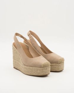 Beige Esparto Wedge senza schienale