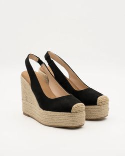 Zeppa nera in sparto senza schienale