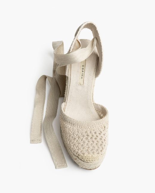 Anabela Esparto em crochet natural da Corina, REF M6340