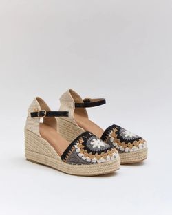 Cuña Esparto Crochet Negro