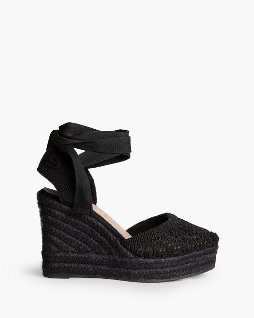 Cuña Esparto Crochet Negro marca Corina REF M6340