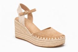 Anabela espadrille bege para mulher