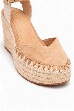 Anabela espadrille bege para mulher