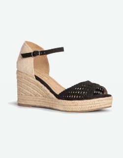 Esparteña Con Zeppa Aperta Nera marca Corina RIF M4366