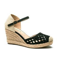 Esparteña Con Cuña Cerrada Negro marca Corina REF M3367