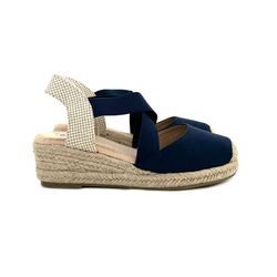Espadrillas con Zeppa Blu con Cinghie Incrociate