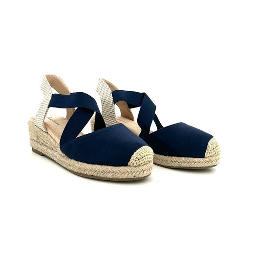 Espadrillas con Zeppa Blu con Cinghie Incrociate