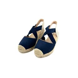 Espadrillas con Zeppa Blu con Cinghie Incrociate