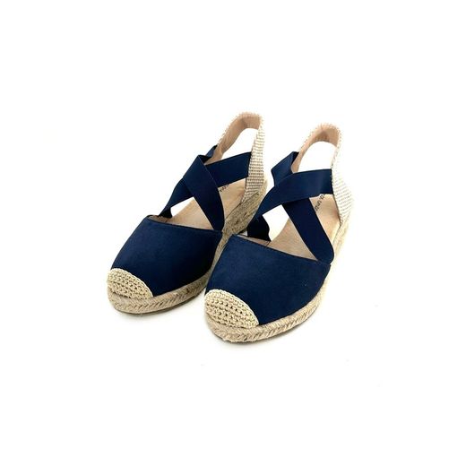 Espadrillas con Zeppa Blu con Cinghie Incrociate