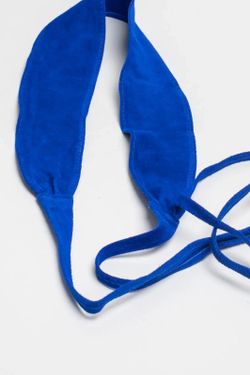 Ceinture en cuir suédé pour femme bleu électrique
