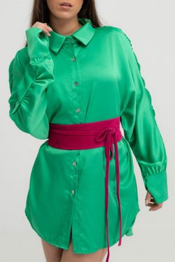 Ceinture en cuir suédé pour femme Fuxia