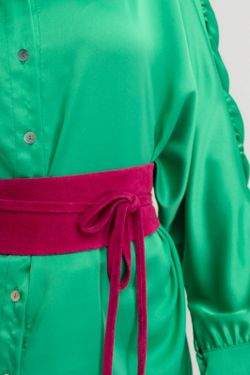 Ceinture en cuir suédé pour femme Fuxia