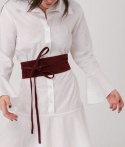 Ceinture Cuir Suédé Pour Femme Grenat