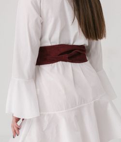 Ceinture Cuir Suédé Pour Femme Grenat
