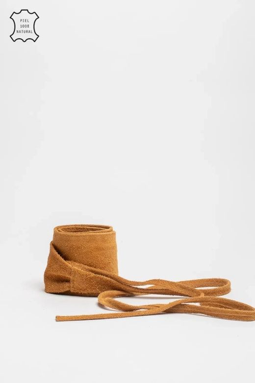Ceinture En Cuir Suédé Pour Femme Moutarde
