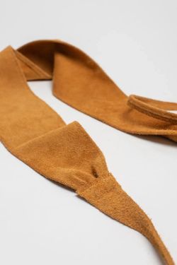 Ceinture En Cuir Suédé Pour Femme Moutarde