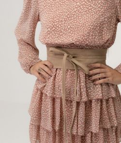 Ceinture En Cuir Suédé Pour Femme Rose Nude