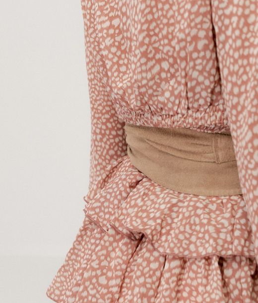 Ceinture En Cuir Suédé Pour Femme Rose Nude