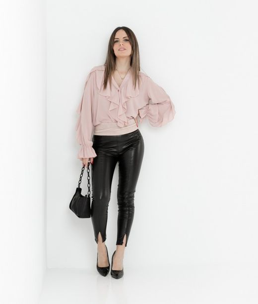 Ceinture en cuir suédé pour femme Rose