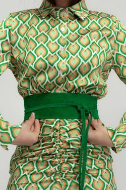 Faixa De Couro Camurça Para Mulheres Verde