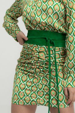 Faixa De Couro Camurça Para Mulheres Verde