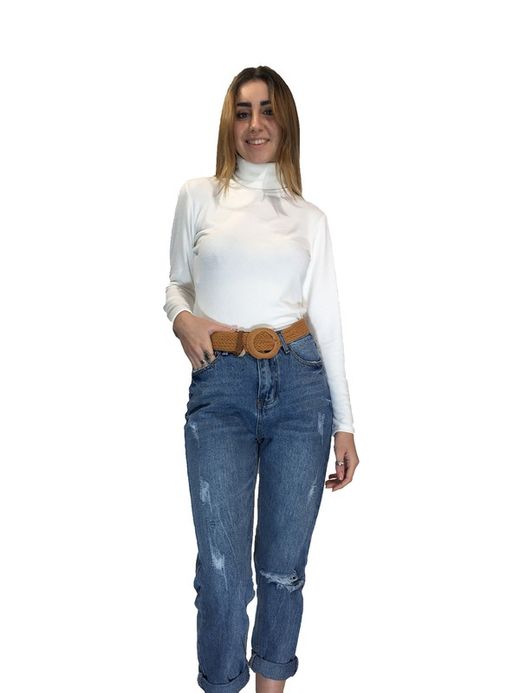 Jersey Fino Cuello Cisne Blanco