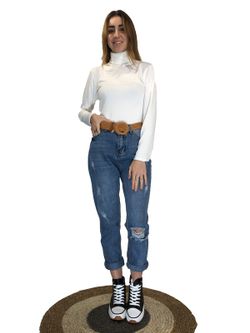 Jersey Fino Cuello Cisne Blanco