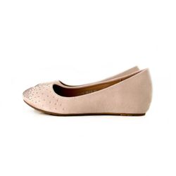 Ballerine In Camoscio Con Zeppa Per Donna Beige