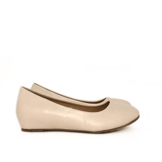 Manoletinas Mujer Con Cuña Beige