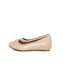 Manoletinas Mujer Con Cuña Beige