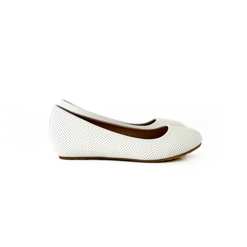 Manoletinas Mujer Con cuña Blanco — Zapatos Calzados Germans