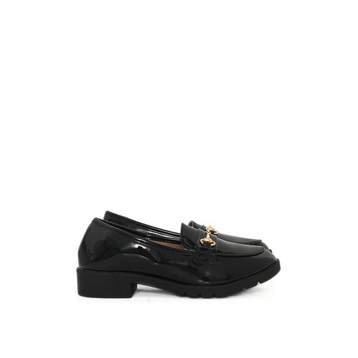 Mocassin femme en cuir verni avec boucle