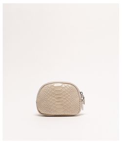 Monedero De Piel Con Estampado Animal Print Beige