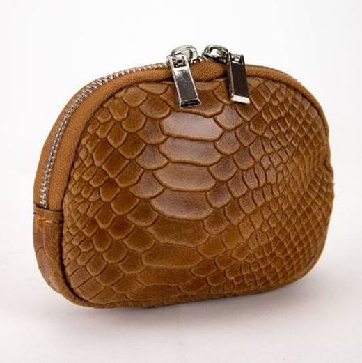 Portefeuille En Cuir Avec Imprimé Animal Camel