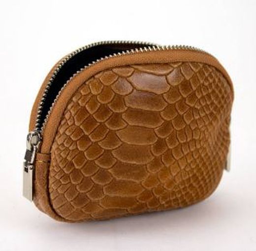 Portefeuille En Cuir Avec Imprimé Animal Camel