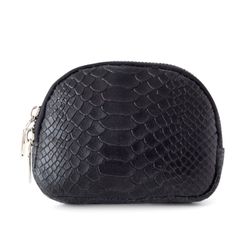 Porte-Monnaie En Cuir Avec Imprimé Animal Noir