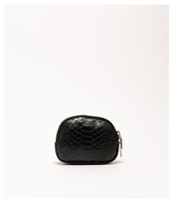 Porte-Monnaie En Cuir Avec Imprimé Animal Noir