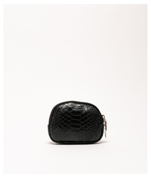 Porte-Monnaie En Cuir Avec Imprimé Animal Noir